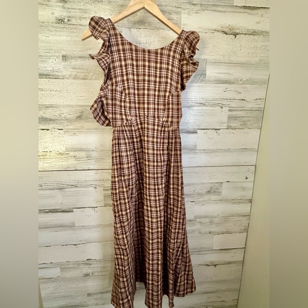 The  Odells Free People Plaid Brooke Maxi Dress Small Cottagecore Retro